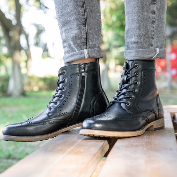 Black Men\'s Lace Up Wing Tip Dress Oxford Fashion Casual Boot main image 7